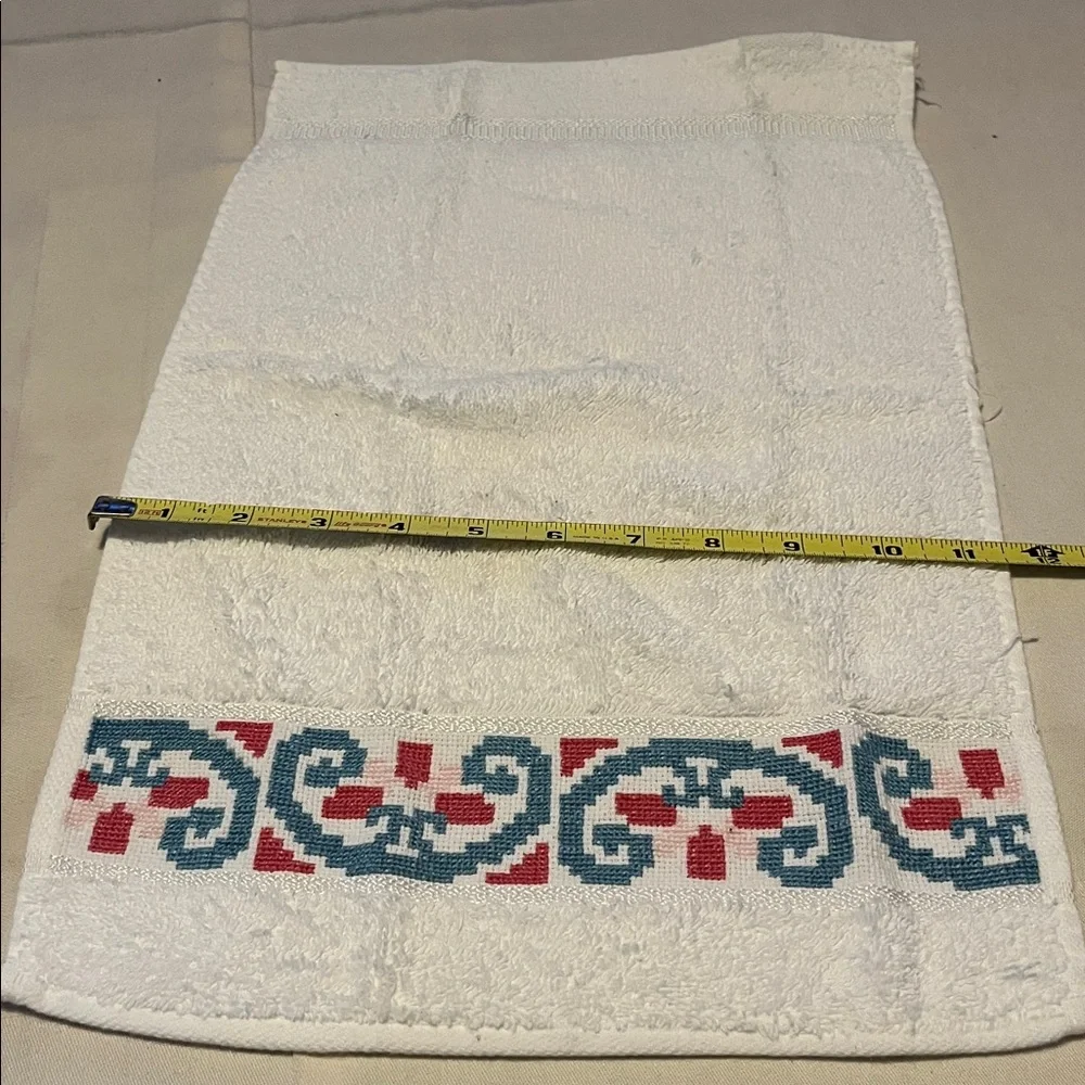 Decorative White Embroidered Hand Towel And Watermelon Scented Bar soap